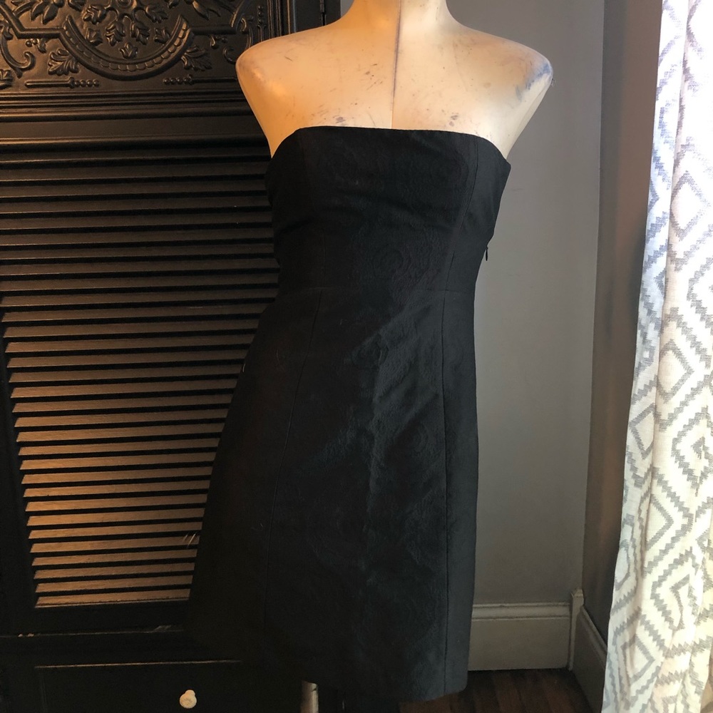Theory Orsolya black strapless cocktail dress 2